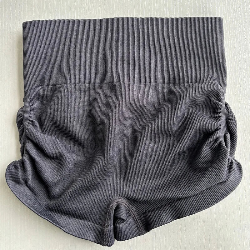 STOUREG Drawstring Women's Yoga Shorts,High Stretch Hip Lifting Sports Shorts,Seamless Fitness Leggings,Fitness Running Shorts