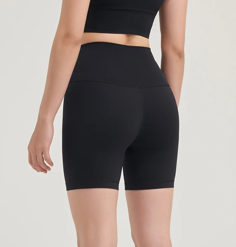 SOISOU Nylon Women's Shorts Gym Yoga Shorts Leggings High Waist Elastic Tight Breathable No Awkward Lines Women's Cycling Shorts