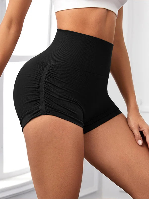 STOUREG Drawstring Women's Yoga Shorts,High Stretch Hip Lifting Sports Shorts,Seamless Fitness Leggings,Fitness Running Shorts