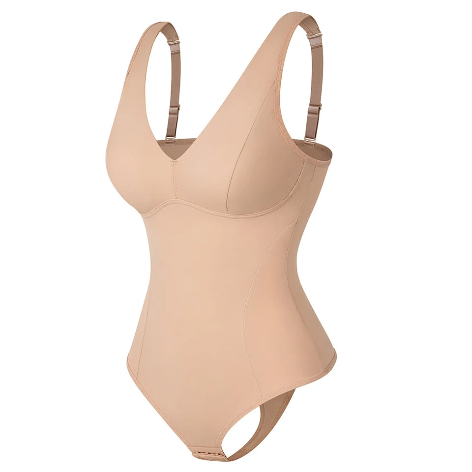 Women's Deep V-Neck Shapewear Bodysuit - Waist Trainer Body Shaper