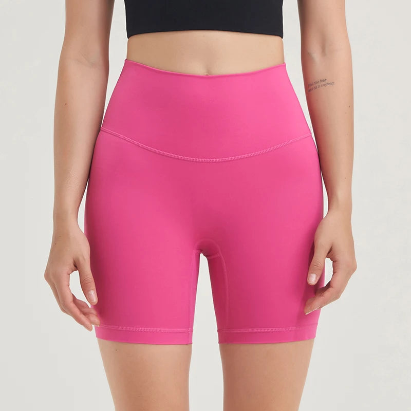 SOISOU Nylon Women's Shorts Gym Yoga Shorts Leggings High Waist Elastic Tight Breathable No Awkward Lines Women's Cycling Shorts