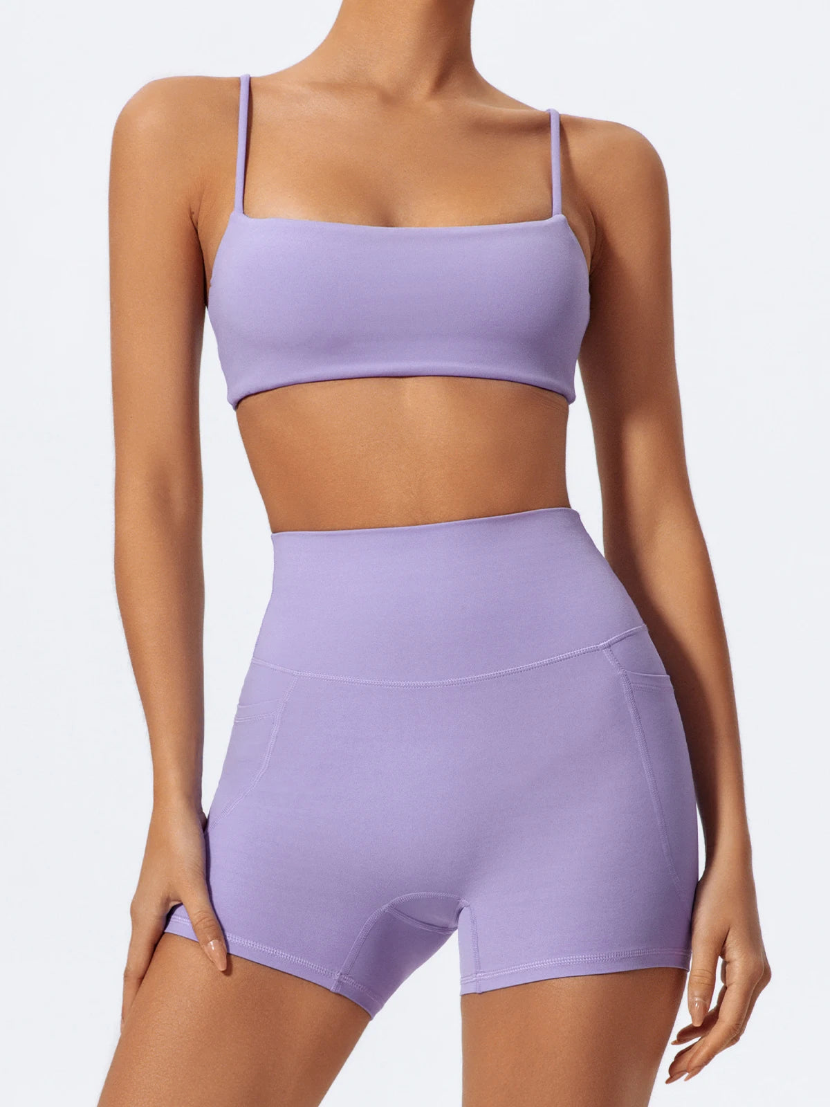 Ctenkevet Women's Pocket Athletic Shorts Running Tight Pants Gym Workout Yoga Trunks Female High Waist Buttock Lift Legging
