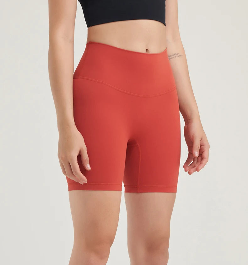 SOISOU Nylon Women's Shorts Gym Yoga Shorts Leggings High Waist Elastic Tight Breathable No Awkward Lines Women's Cycling Shorts