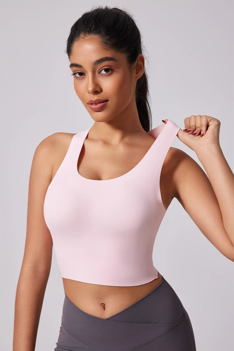 Women's Fitness Wear – Shock-Absorbing Yoga Bra with Wide Straps