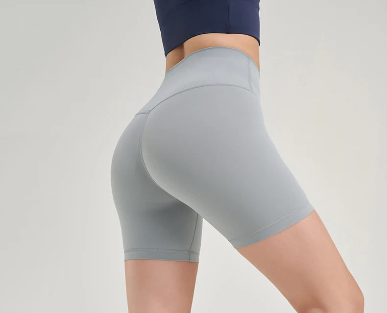 SOISOU Nylon Women's Shorts Gym Yoga Shorts Leggings High Waist Elastic Tight Breathable No Awkward Lines Women's Cycling Shorts