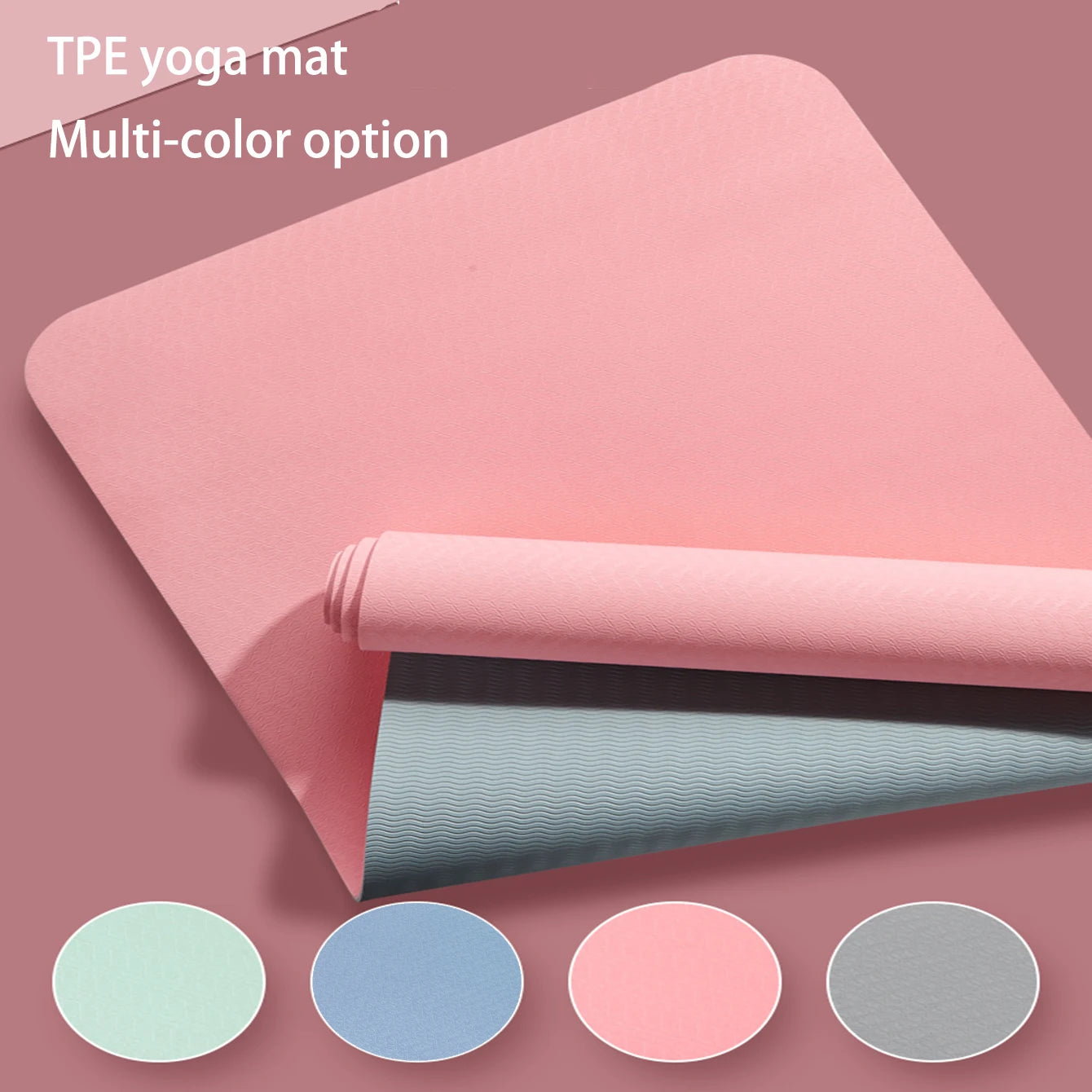 TPE Eco Yoga Mat – Non-Slip Fitness & Pilates Mat with Strap

