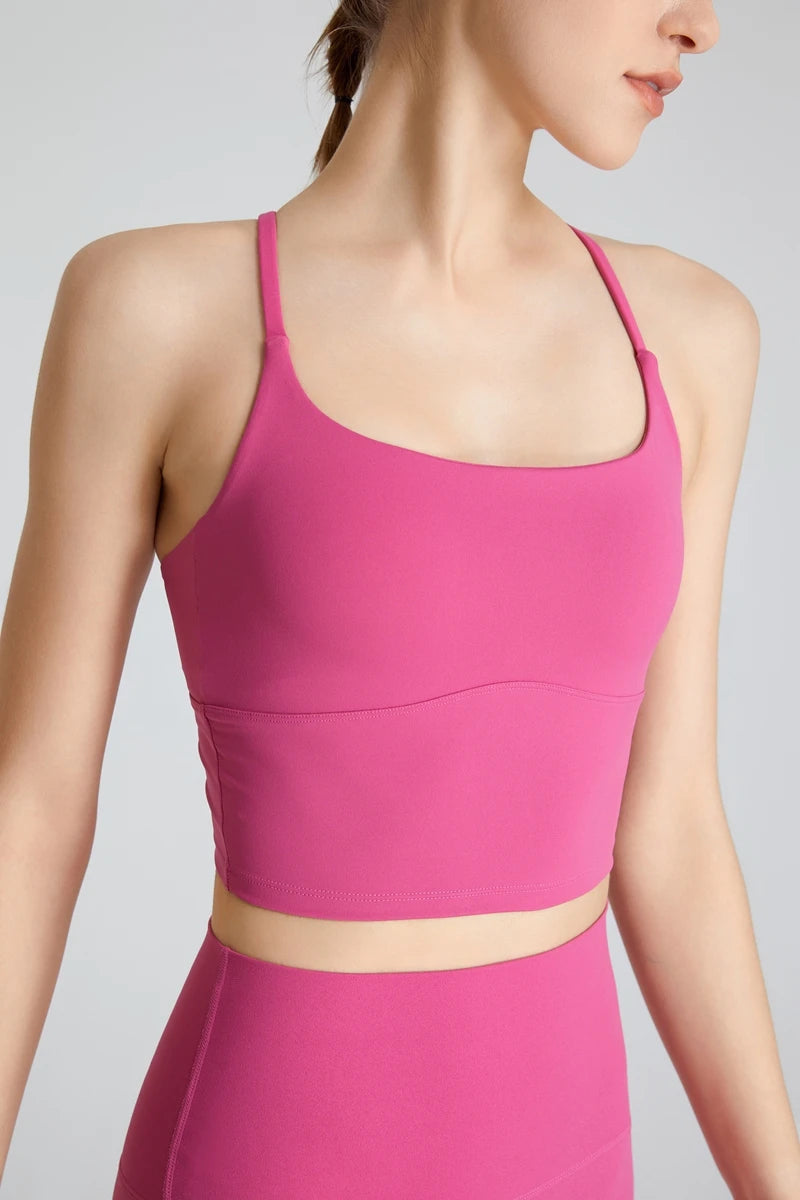 B-Fit QINACTIVE One-Shoulder Sports Bra – High Stretch & Comfy Fitness Wear for Women