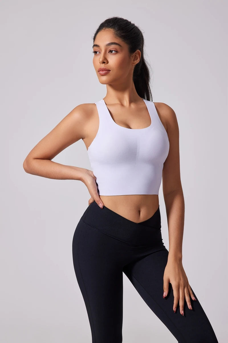 Women's Fitness Wear – Shock-Absorbing Yoga Bra with Wide Straps