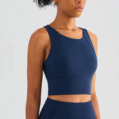 Seamless Nylon Sexy Women's Sports Bra - Elastic Yoga Crop Top