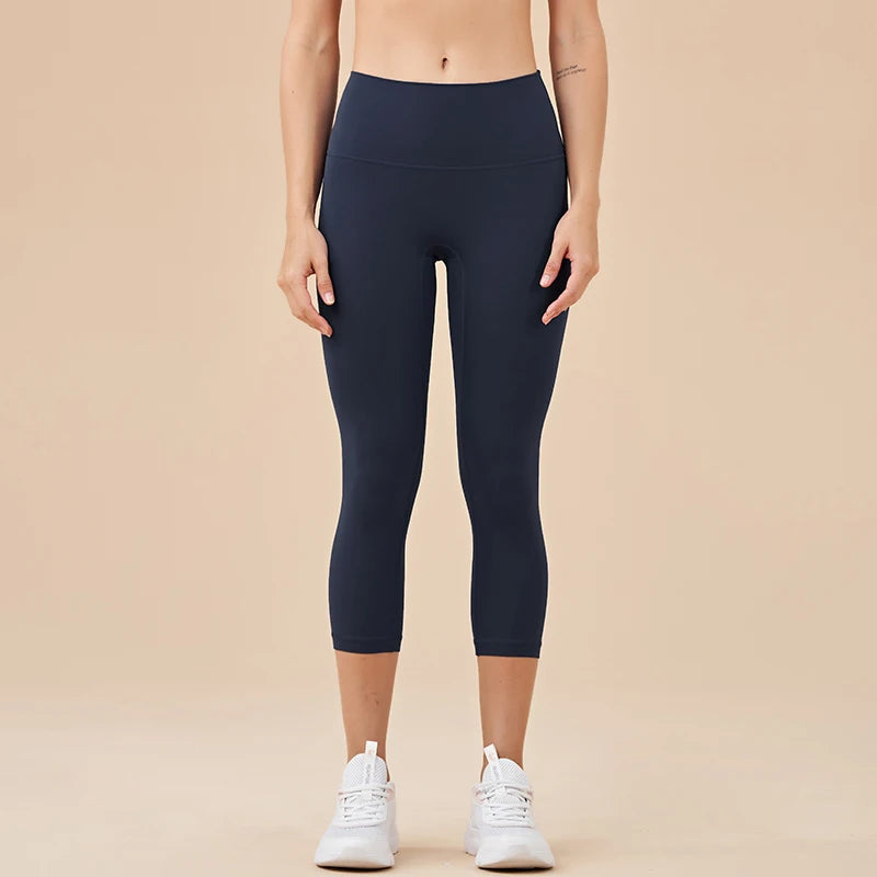 SOISOU Nylon Yoga Capri Pants Leggings Women's Pants Gym Sexy High Waist Tight Breathable Elastic Girl Sports Pants 13 Colors