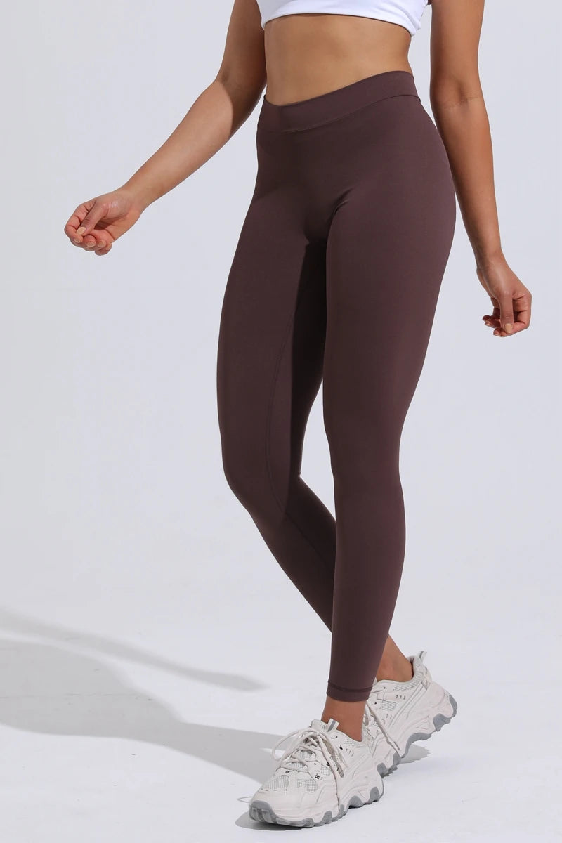 QINACTIVE V-Back Leggings Sports Yoga Pants Women Fitness Gym Tights High Waist Leggings Push Up