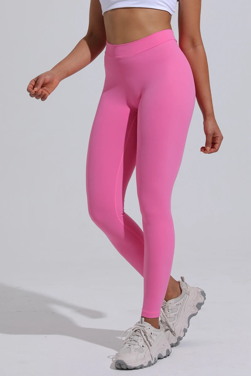 QINACTIVE V-Back Leggings Sports Yoga Pants Women Fitness Gym Tights High Waist Leggings Push Up