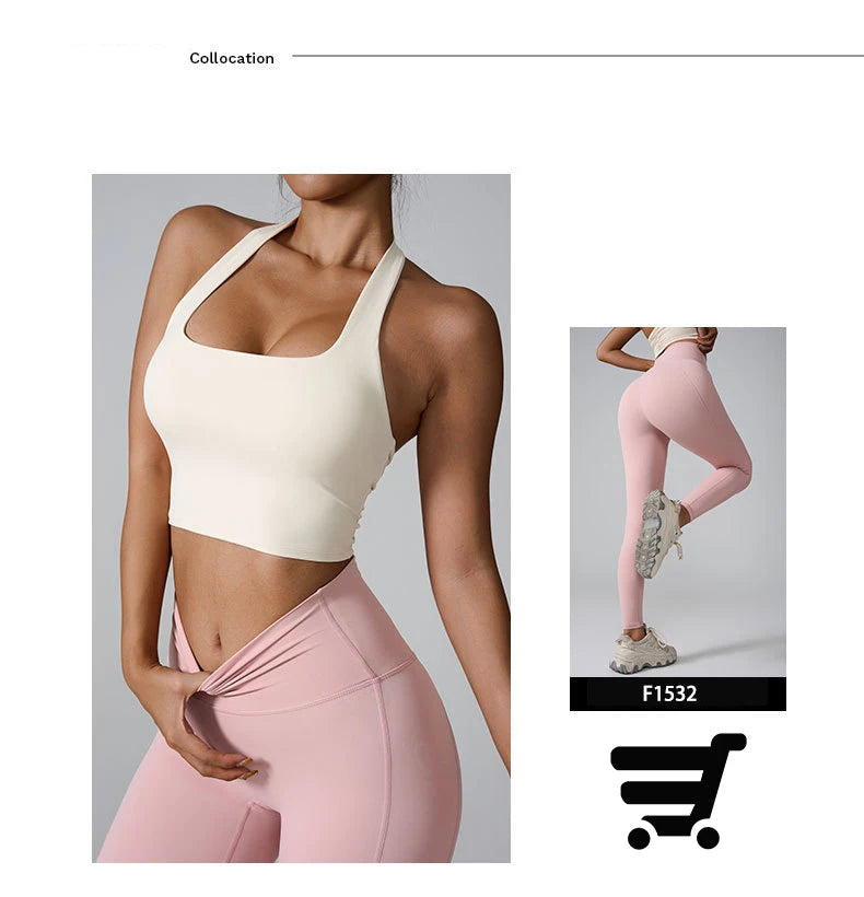 Ctenkevet Hang Oneself Sports Tank Tops Women Gym Backless Bra Yoga Vest Female Push Up Crop Top Sport Outfit For Woman