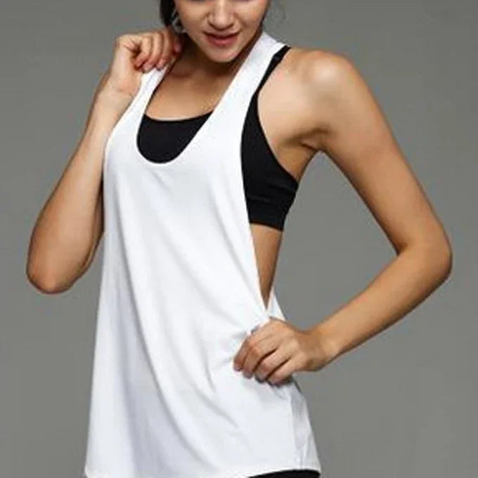 STOUREG Women's Workout Vest Sleeveless Quick Dry Fitness Top Gym Running Sports Shirt Athletic Breathable Slim Fit T-Shirt Acti