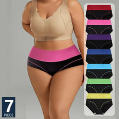 7-Piece High-Waist Body Shaper Briefs - Soft Cotton Slimming Underwear