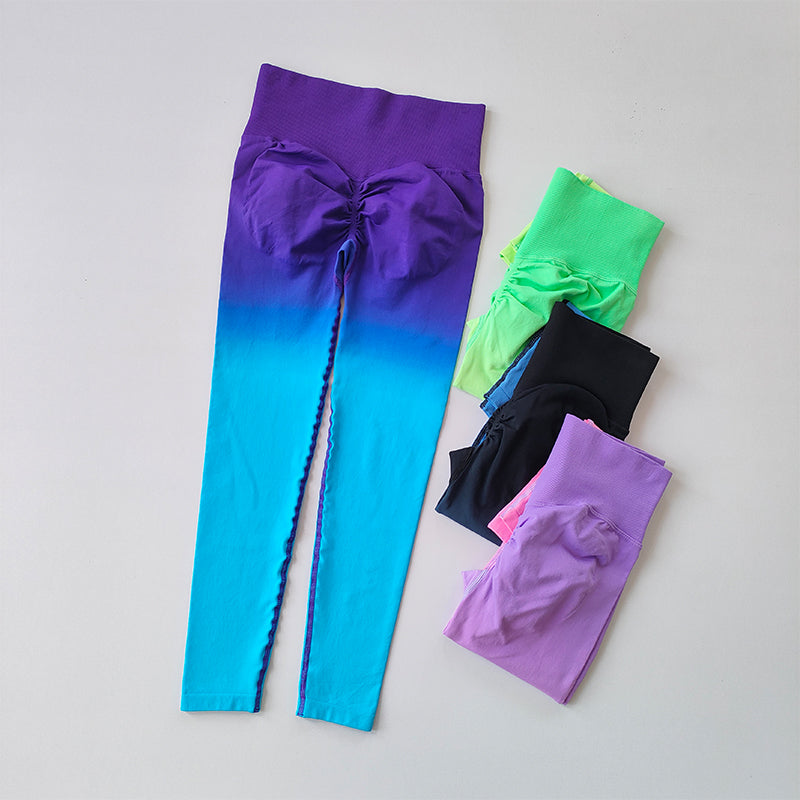 Seamless Leggings for Women, Yoga Pants, Push Up, Sports Fitness, Jogging,  High Waist, Gym Workout, Gradient Running Leggings