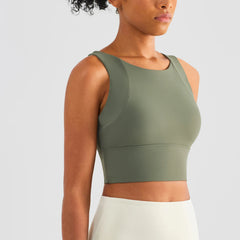 Seamless Nylon Sexy Women's Sports Bra - Elastic Yoga Crop Top