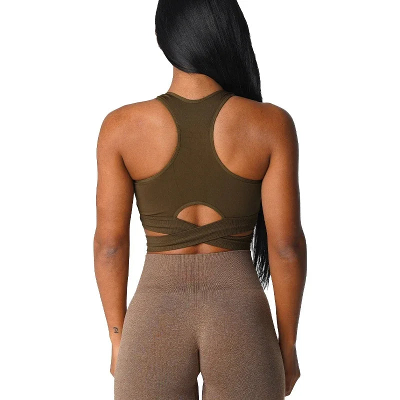 Sculpt Seamless Bra Top Spandex Woman Fitness Elastic Breathable Breast Enhancement Leisure Sports Underwear