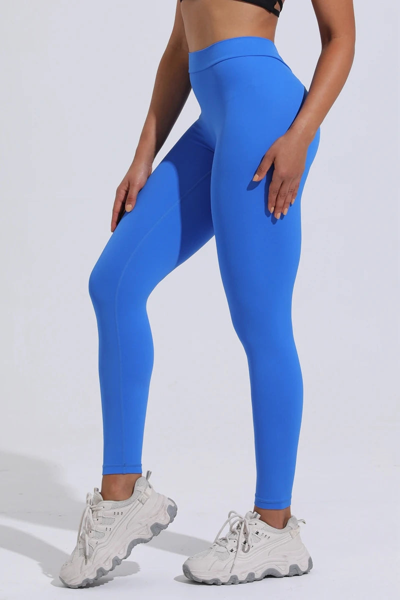 QINACTIVE V-Back Leggings Sports Yoga Pants Women Fitness Gym Tights High Waist Leggings Push Up