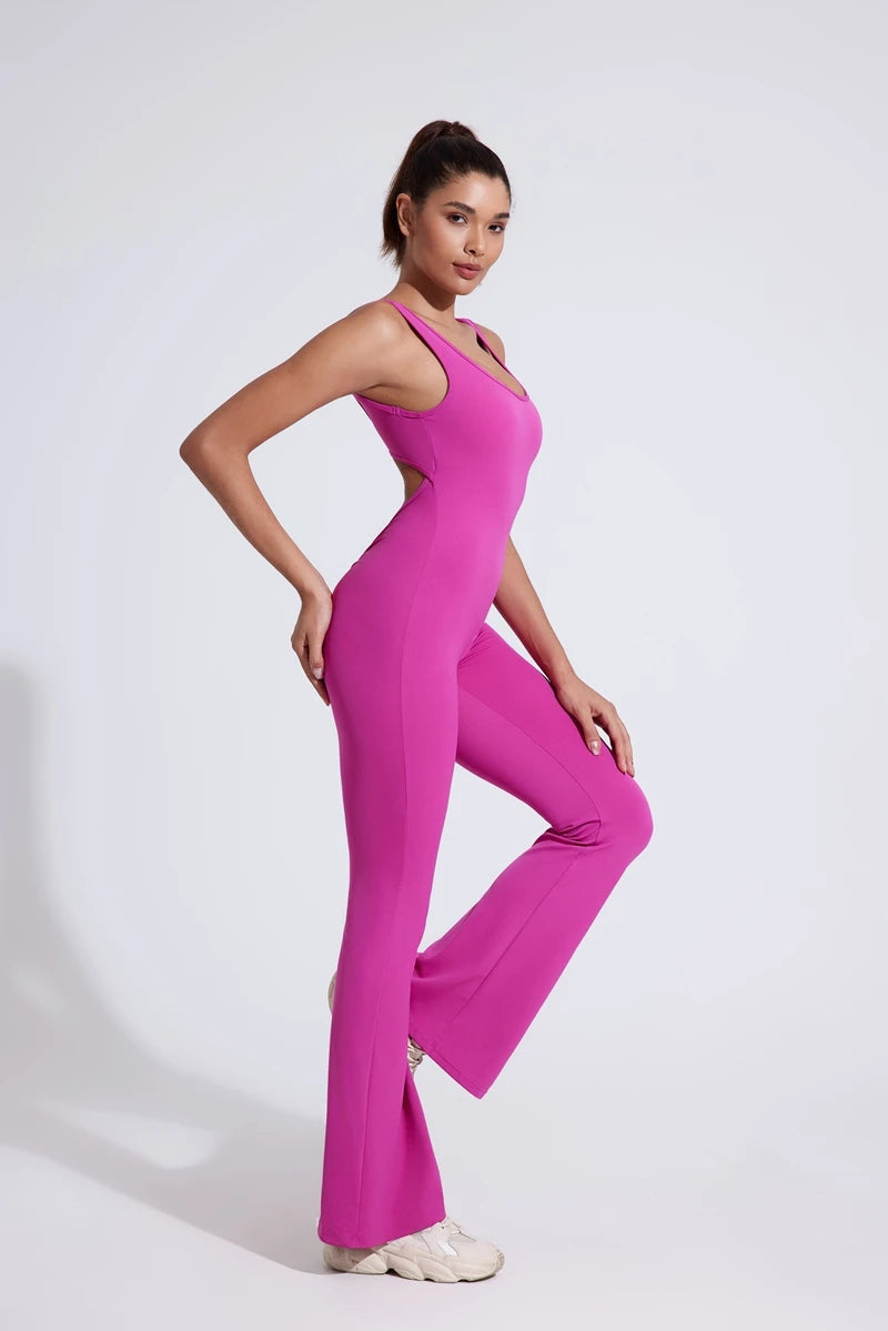 QINACTIV RearV-lift buttocks tight fitting one-piece nude yoga suit winter women's outdoor running sports one-piece fitness suit