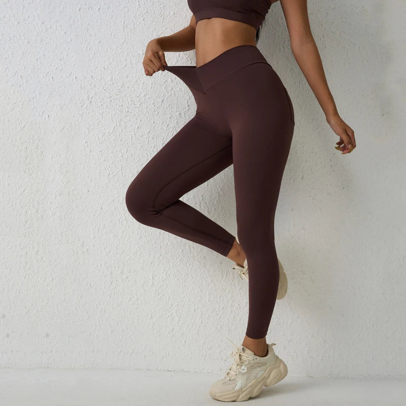 QINACTIVE Nylon V Leggings Woman Yoga Pants For Women Scrunch Butt Yoga Leggings Workout Gym Tights Sexy Sports Legging Activewe