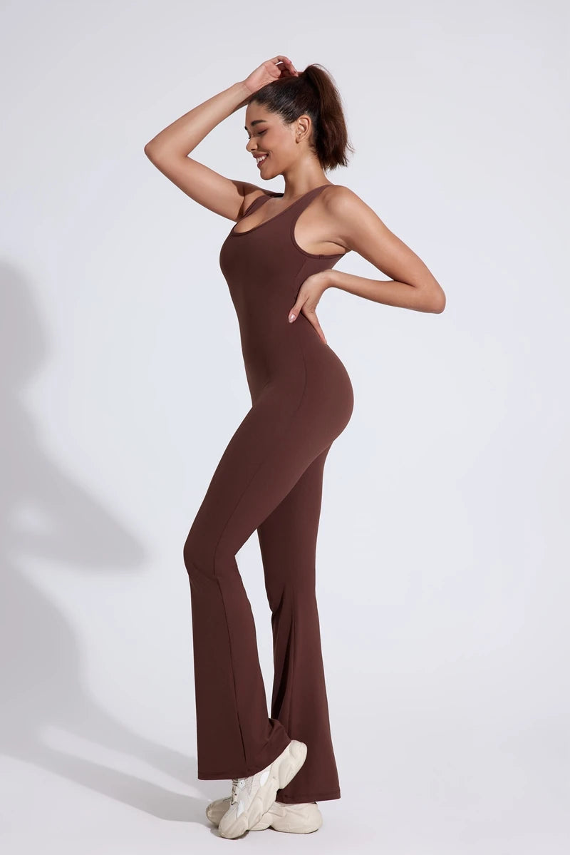 QINACTIV RearV-lift buttocks tight fitting one-piece nude yoga suit winter women's outdoor running sports one-piece fitness suit