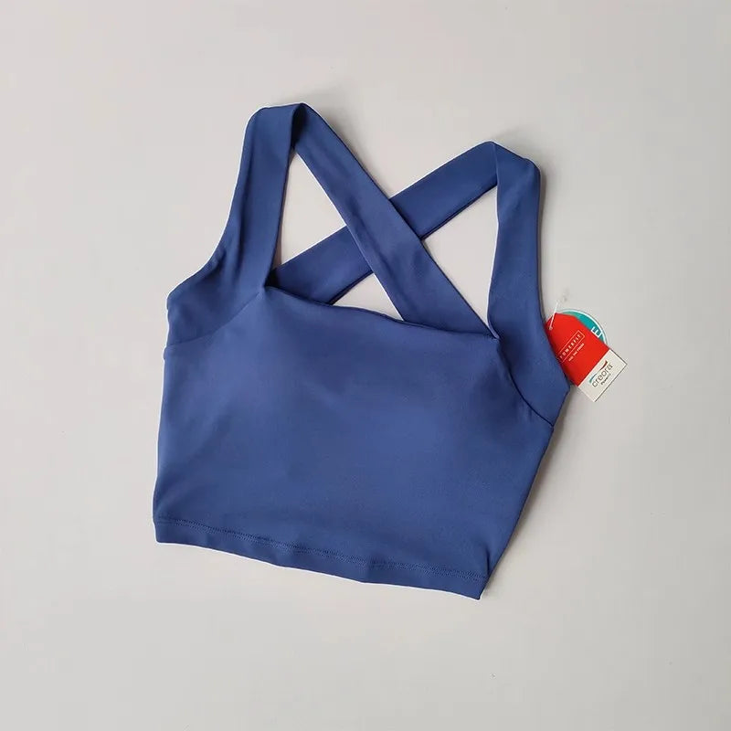 Women Cross Strap Sports Bra Top High impact Push Up Running Bras Sport Bra Yoga Gym Crop Top Brassiere Fitness Top Sport Bra