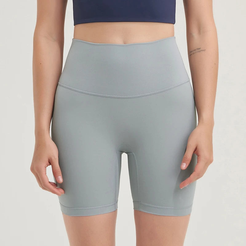SOISOU Nylon Women's Shorts Gym Yoga Shorts Leggings High Waist Elastic Tight Breathable No Awkward Lines Women's Cycling Shorts