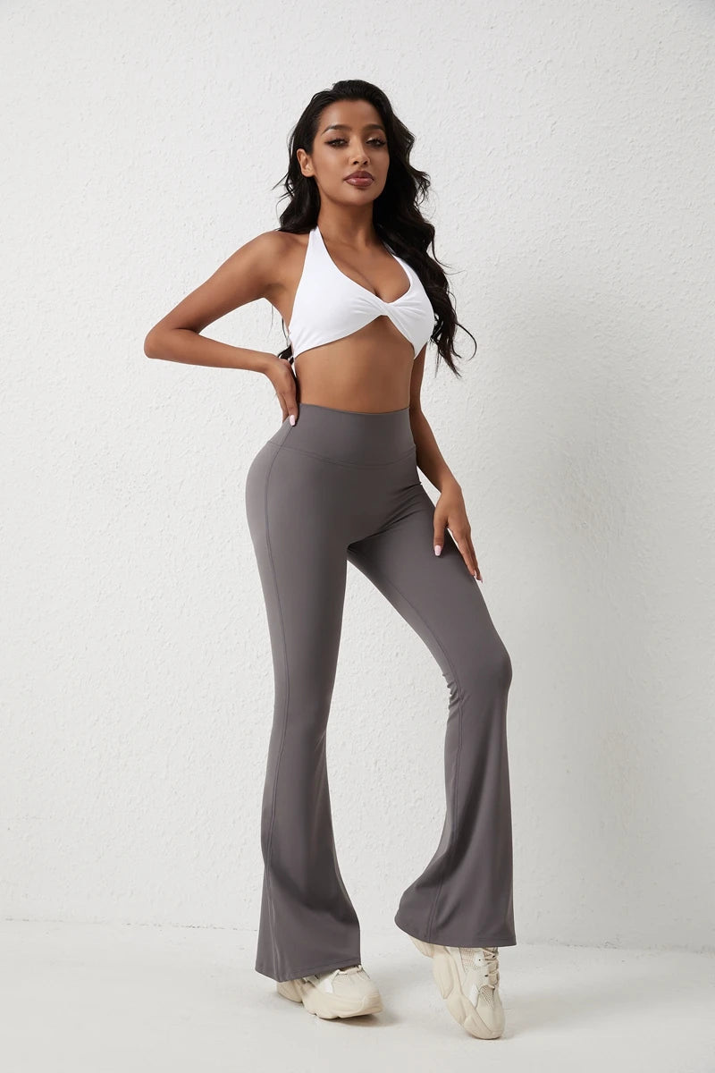 QINACTIV Flare Leggings Yoga Pants Women Bell-bottoms Yoga Trousers High Waist Fitness Pants Stretch Gym Casual Sports