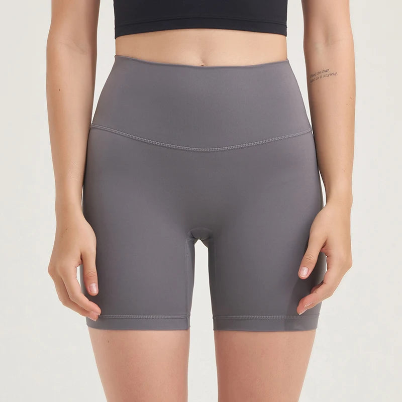 SOISOU Nylon Women's Shorts Gym Yoga Shorts Leggings High Waist Elastic Tight Breathable No Awkward Lines Women's Cycling Shorts