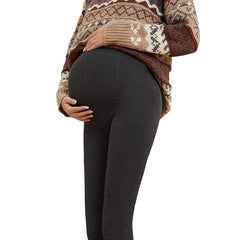 Maternity Vertical Stripe Cotton Pantyhose - Autumn & Winter Warm Padded Tights