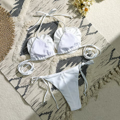 Women's Sexy 3D Flower Micro Mini Bikini Set - Triangle Padded Thong Swimwear