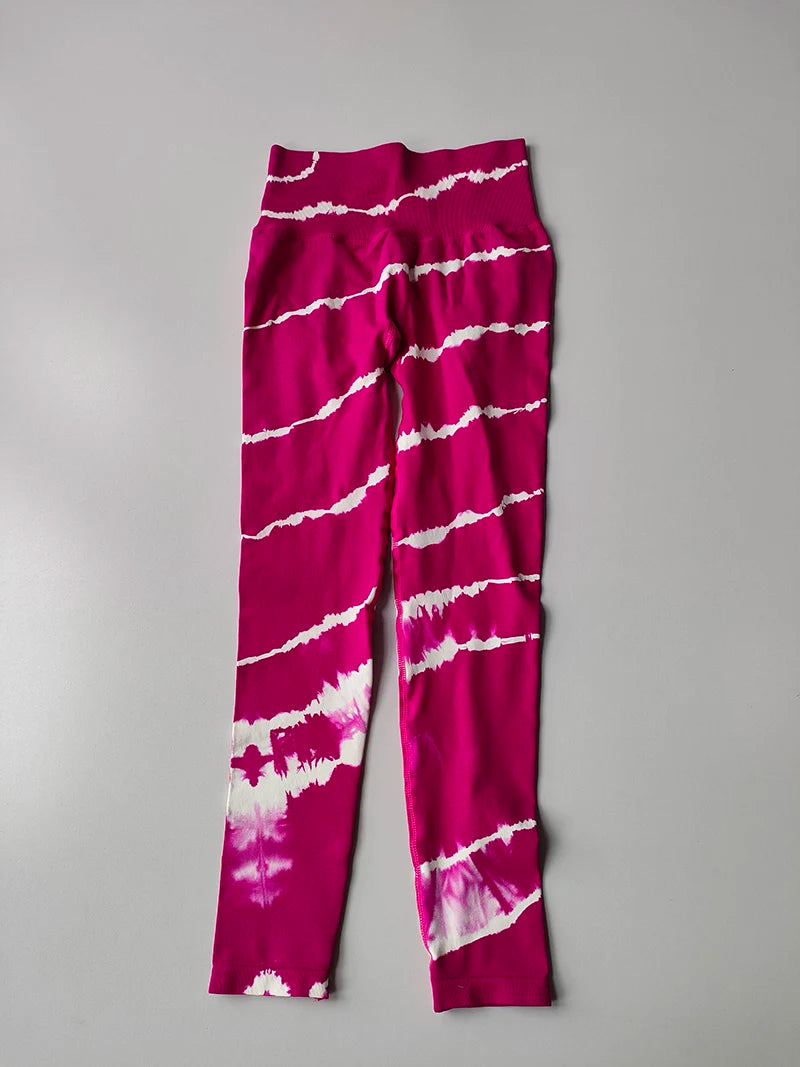 Tie-Dye High-Waist Yoga Leggings for Women Seamless Gym Sports Workout Tights Fitness Running Leggings