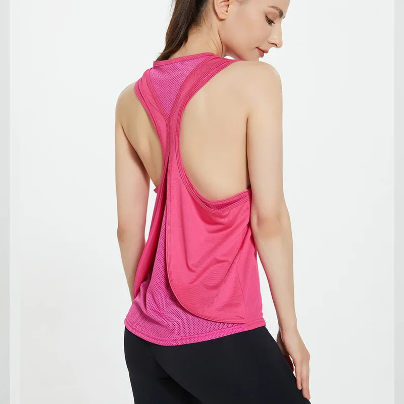 STOUREG STOUREG Women's Sleeveless Workout Gym Tank Top, Running Training Yoga Top, Fitness Sports Yoga Shirt