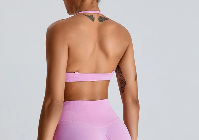 NCLAGEN Seamless Push-Up Sports Bra – High Support, Adjustable Straps, Yoga Top