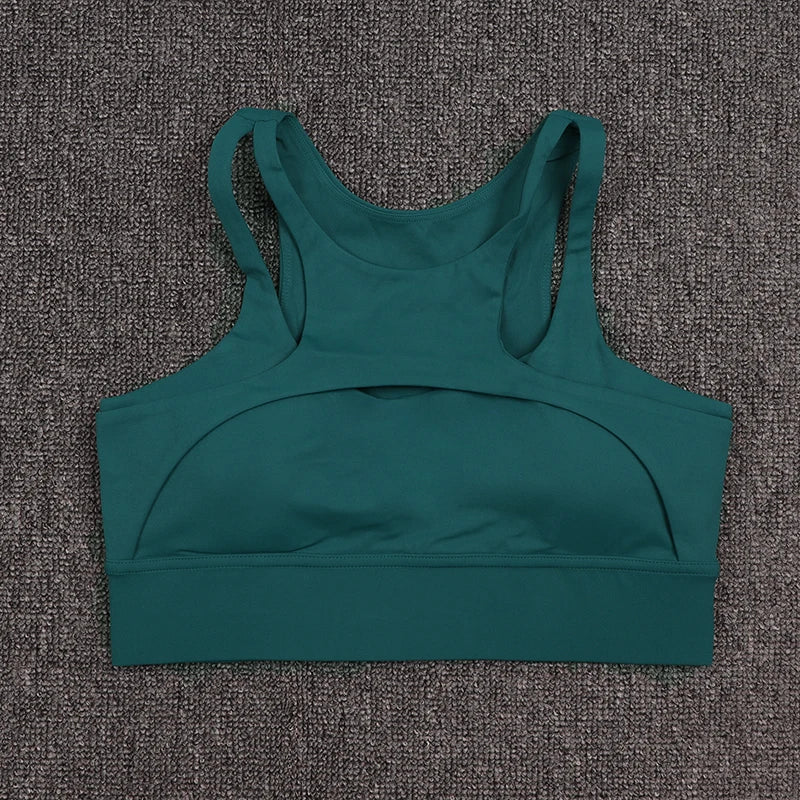 SOISOU Nylon Gym Sexiest Bra For Women Yoga Sport Top Women Tight Elastic Breathable Chest Pad Removable Crop Top 5 Colors