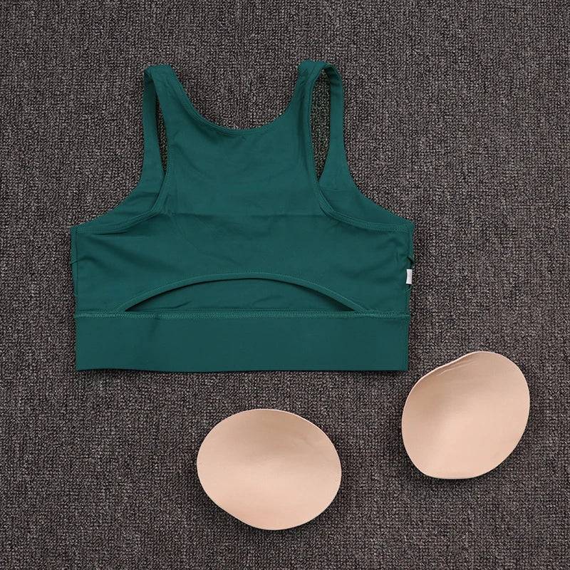 SOISOU Nylon Gym Sexiest Bra For Women Yoga Sport Top Women Tight Elastic Breathable Chest Pad Removable Crop Top 5 Colors