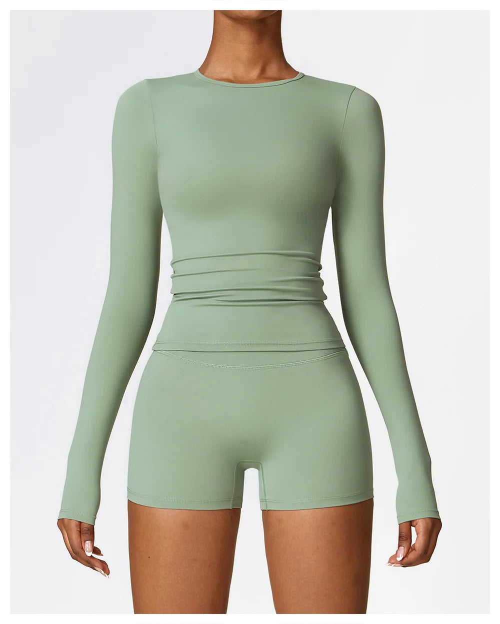  women’s long sleeve dry-fit yoga top.