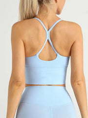 Women's Naked Feeling Y-Shape Cross-Back Sports Bra - Sexy Solid Color Yoga Top