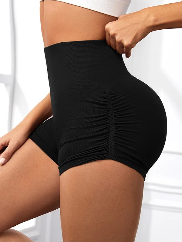 STOUREG Drawstring Women's Yoga Shorts,High Stretch Hip Lifting Sports Shorts,Seamless Fitness Leggings,Fitness Running Shorts