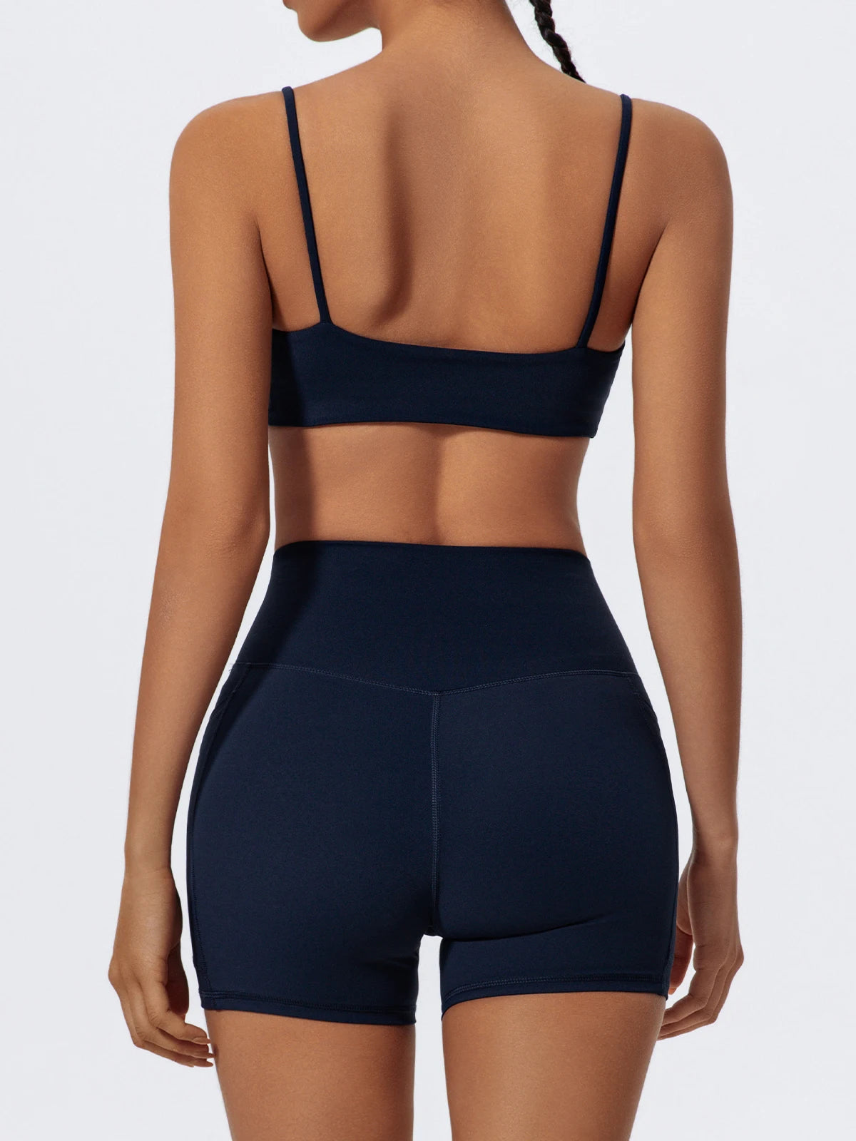 Ctenkevet Women's Pocket Athletic Shorts Running Tight Pants Gym Workout Yoga Trunks Female High Waist Buttock Lift Legging