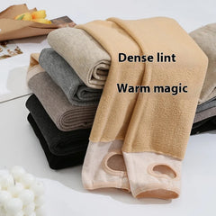 Maternity Vertical Stripe Cotton Pantyhose - Autumn & Winter Warm Padded Tights