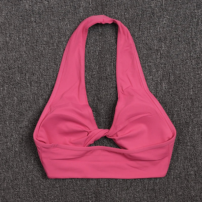 SOISOU Nylon Sexiest Bra Gym Sport Yoga Bra For Women Elastic Tight Breathable Chest Pad Removable Top Women Bikini 6 Colors