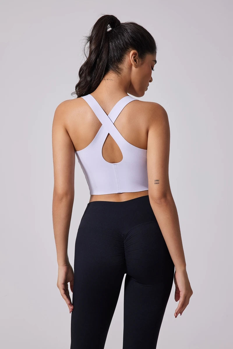 Women's Fitness Wear – Shock-Absorbing Yoga Bra with Wide Straps