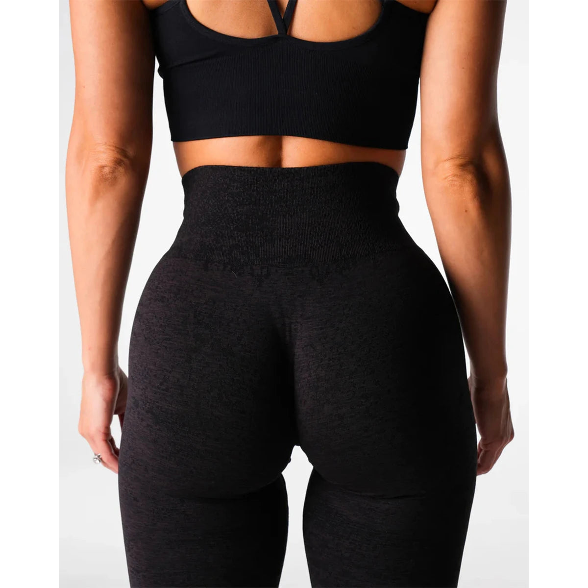 Kvinnors yogaleggings höftlyftande gym sömlösa sportbyxor hög midja fitnessleggings bubbelrumpa träning digital sömlös