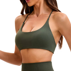 NCLAGEN Twist Back High Support Sports Bra – Seamless Push-Up Gym Top