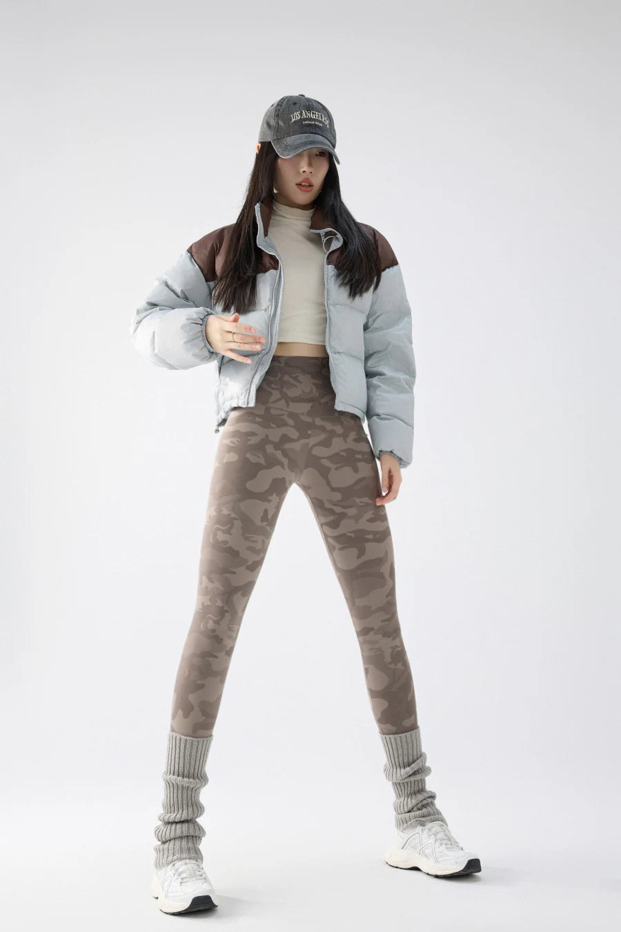BIVIGAOS 2024 Autumn Winter Camouflage Sharkskin Leggings Brushed Shark Pants Women Thin Fleece Warm Casual Fashion Leggings