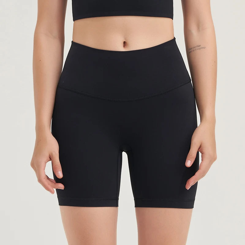 SOISOU Nylon Women's Shorts Gym Yoga Shorts Leggings High Waist Elastic Tight Breathable No Awkward Lines Women's Cycling Shorts
