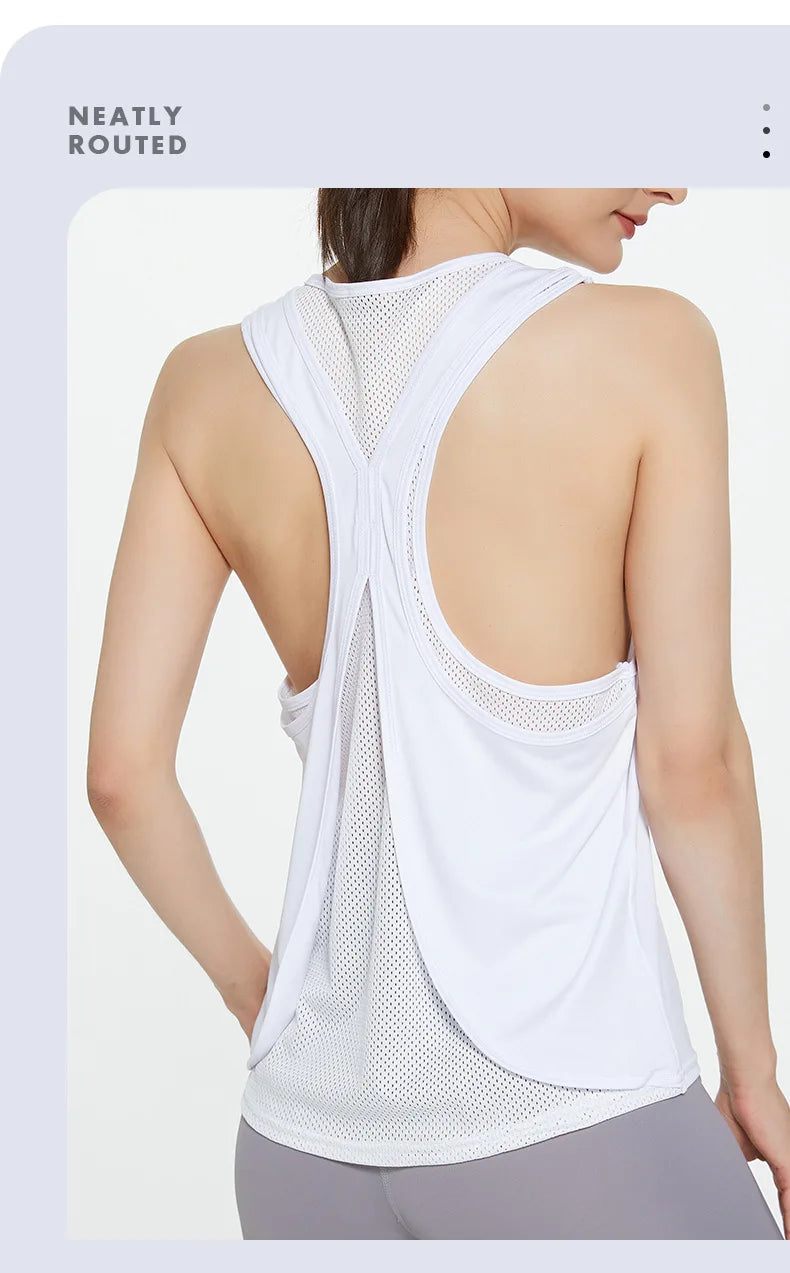 STOUREG STOUREG Women's Sleeveless Workout Gym Tank Top, Running Training Yoga Top, Fitness Sports Yoga Shirt
