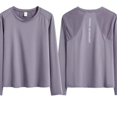 DRUR Long Sleeve Mesh Yoga Top - Loose Fit Breathable Workout Tee